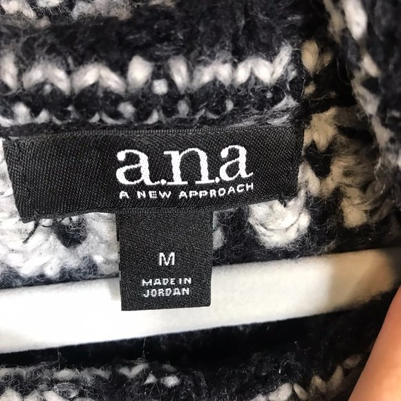 a.n.a Black & Gray Cowl Neck Knit Hi-Low Hem Sweater - Picture 2 of 10